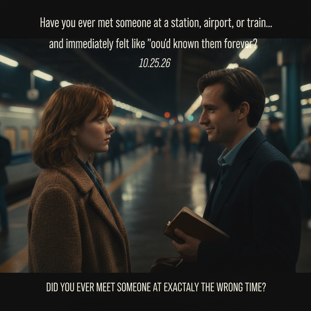 POST 2 — THE QUESTION

Short Reel/TikTok:

Text on screen:

Have you ever met someone at a station, airport, or train…

and immediately felt like you'd known them forever?

End:

10.25.26

This is designed for comments.

Ask:

“Did you ever meet someone at exactly the wrong time?”