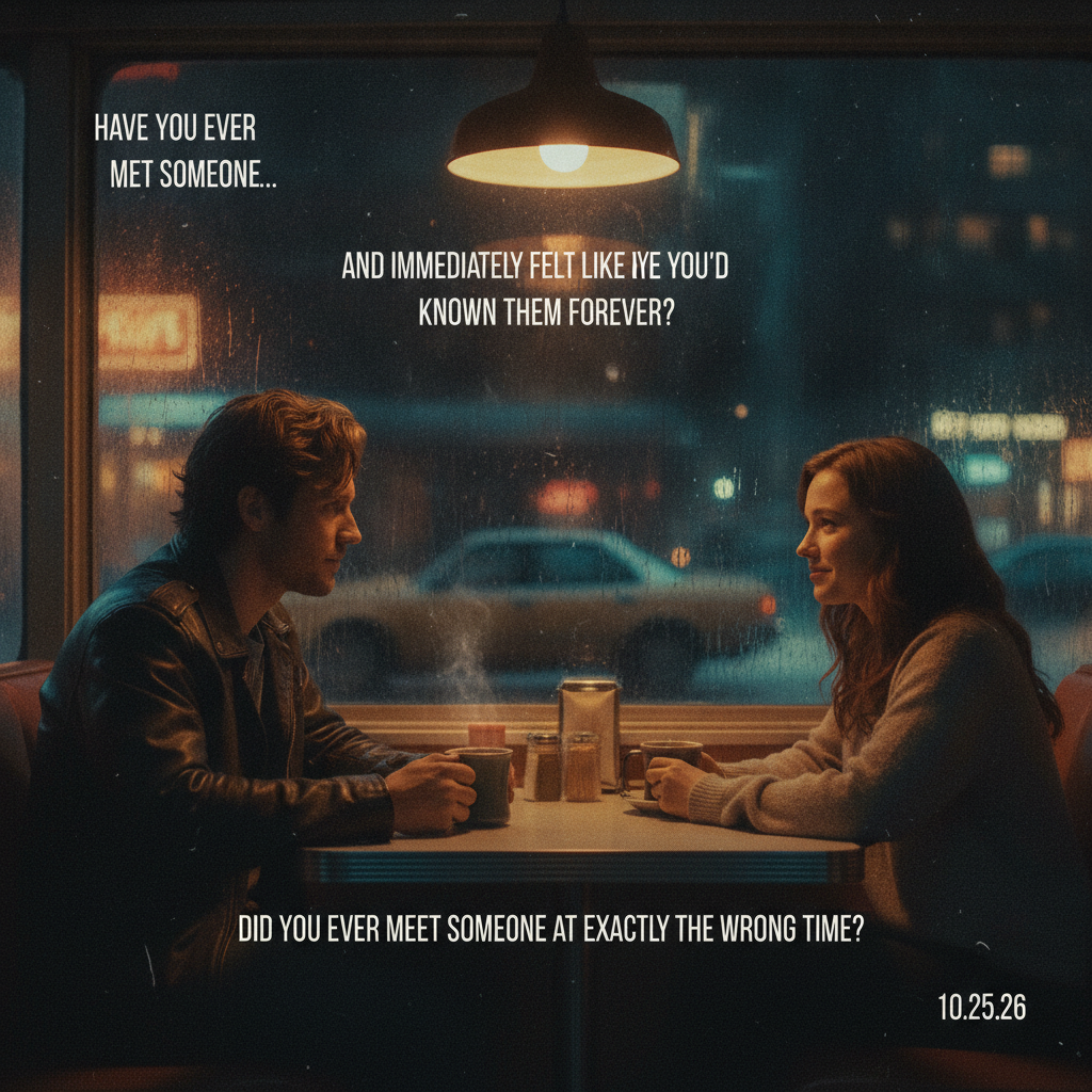 POST 2 — THE QUESTION

Short Reel/TikTok:

Text on screen:

Have you ever met someone…

and immediately felt like you'd known them forever?

End:

10.25.26

This is designed for comments.

Ask:

“Did you ever meet someone at exactly the wrong time?”