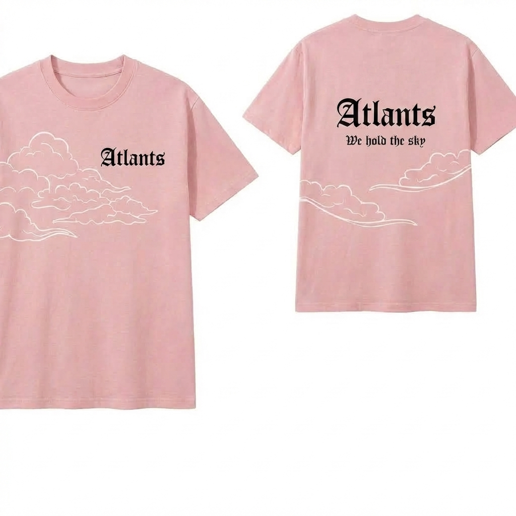 сделай все надписи Atlants и We hold the sky черными, а облачка оставь как есть