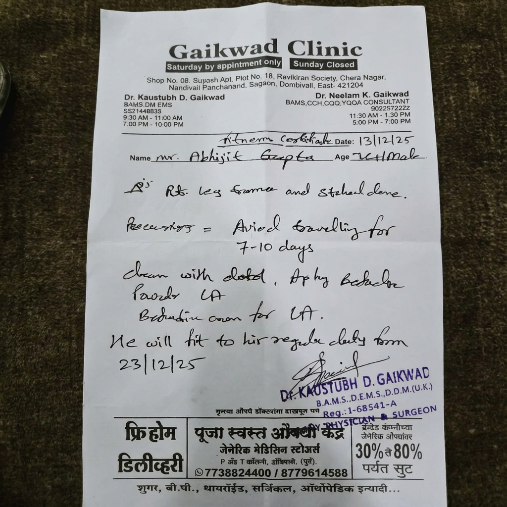 change the date in last handwritten line from 22/12/25 and make it 23/12/25