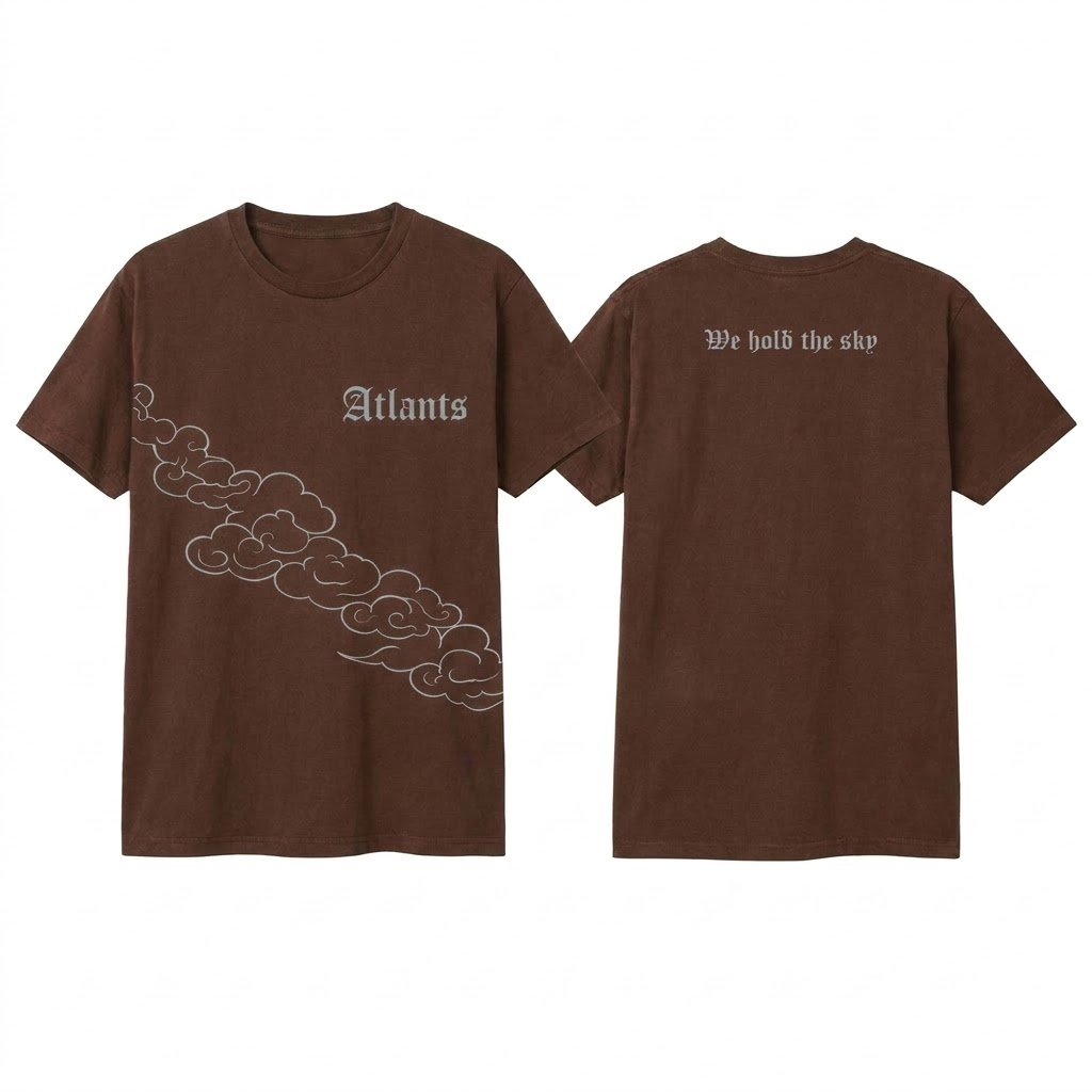 замени все цвета надписей и рисунков на серый цвет и убери отрывок облака на задней стороне футболки. Кратко что нужно сделать: все белые цвета -> в серый. отрывок облака сзади футболки -> убрать