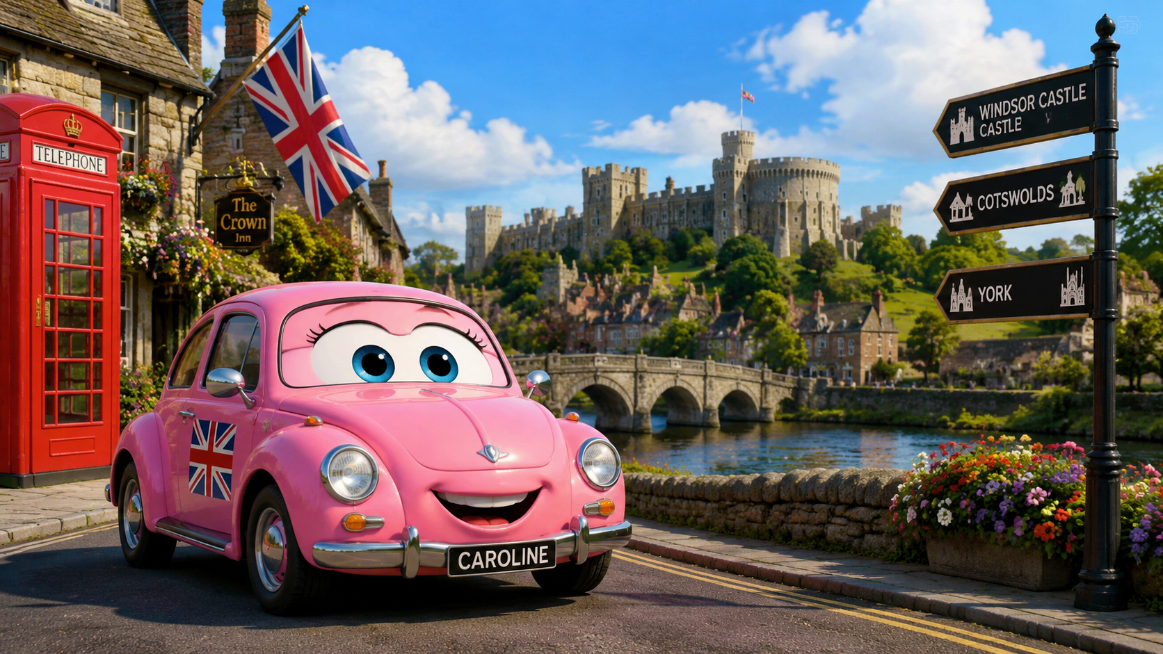 Caroline the car is exploring England