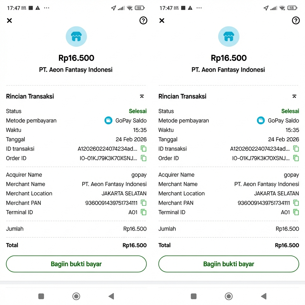 Change the waktu from 14:42 to 15:35, maintain everything else exactly the same