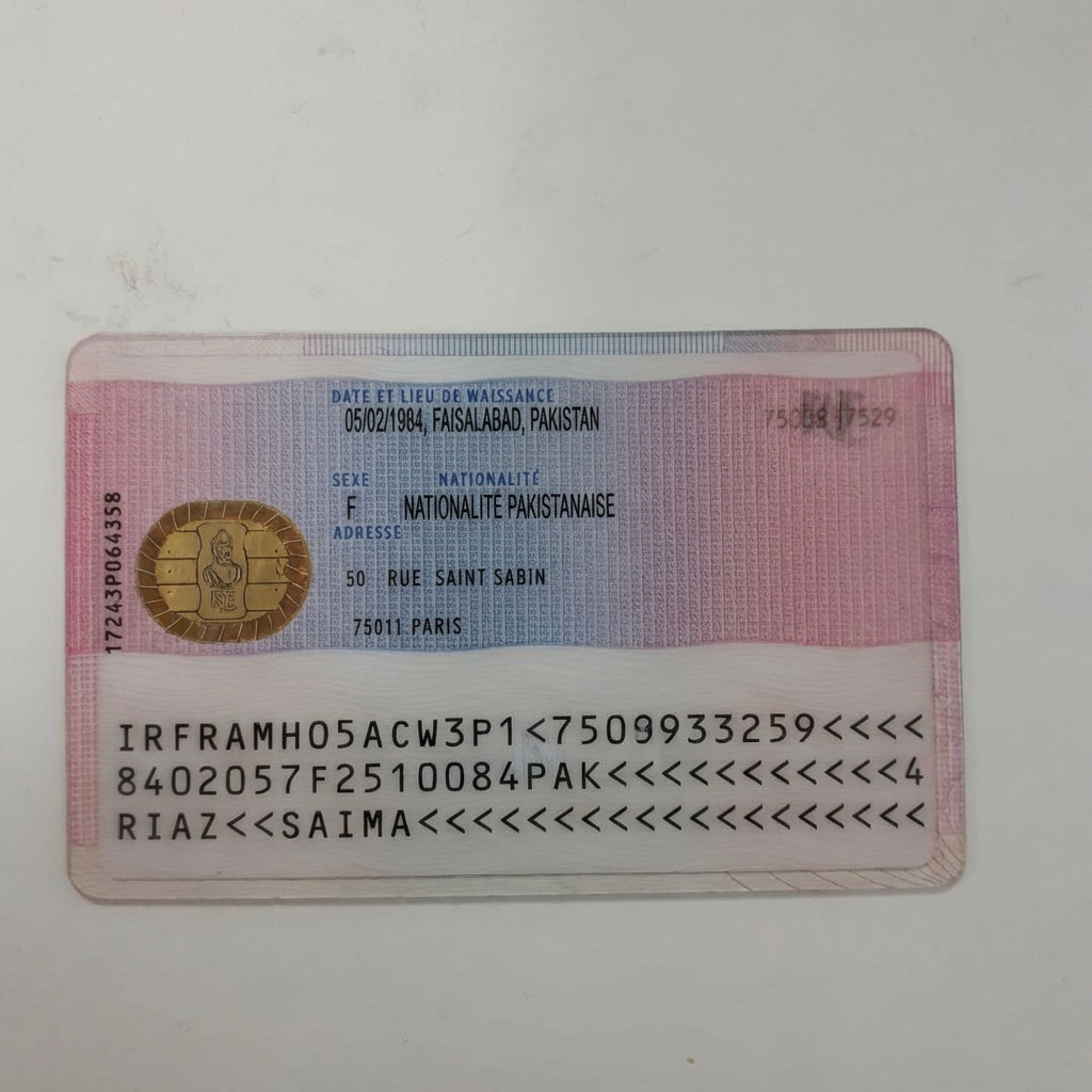 do not change 05/02/1984, FAISALABAD, PAKISTAN
change REFUGIEE PAKISTANAISE in to PAKISTANAISE  IRFRAMHO5ACW3P1<7509373259<<<<
8402057F2510084PAK